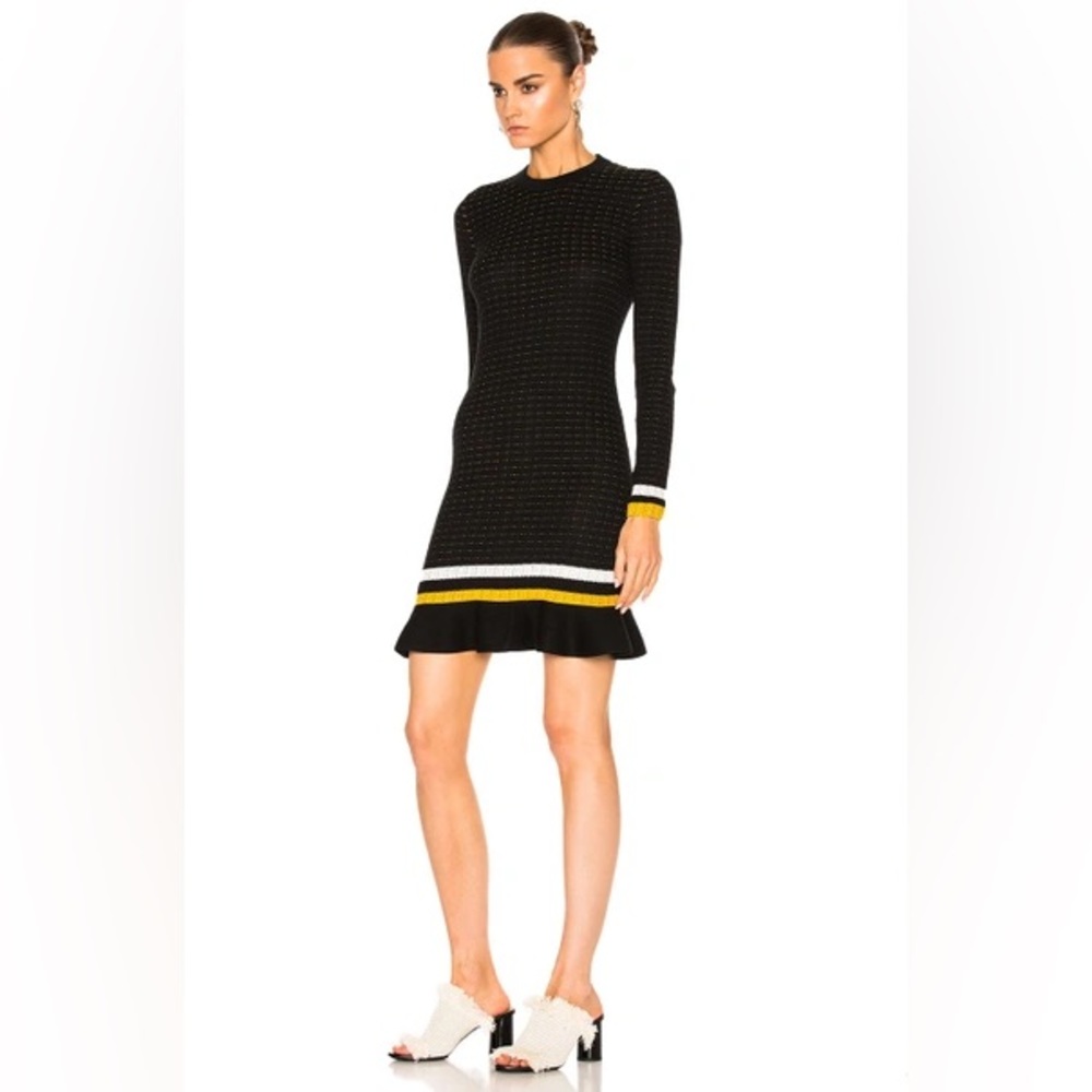 3.1 PHILLIP LIM Long-Sleeve Cotton Crochet Mini Dress Black Size Small